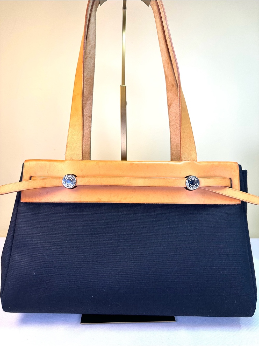 Hermes Square H 2004 Herbag 2-in-1 Set Interchangeable canvas bodies France COA - Picture 3 of 17
